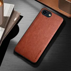 Classic Lightweight PU Leather Phone Case - Durable Cover Coque - iPhone SE 3 (Brown)