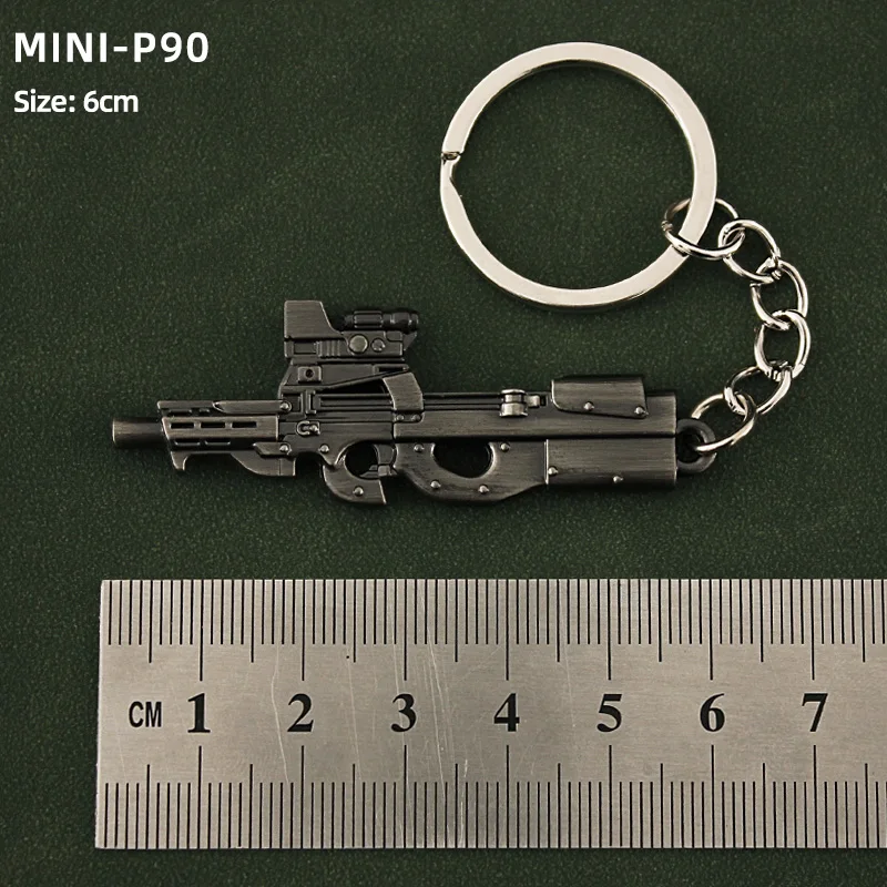 Mini Pubg Key Chain M249 Uzi GROZA P90 S686 Metal Toy Gun Shape