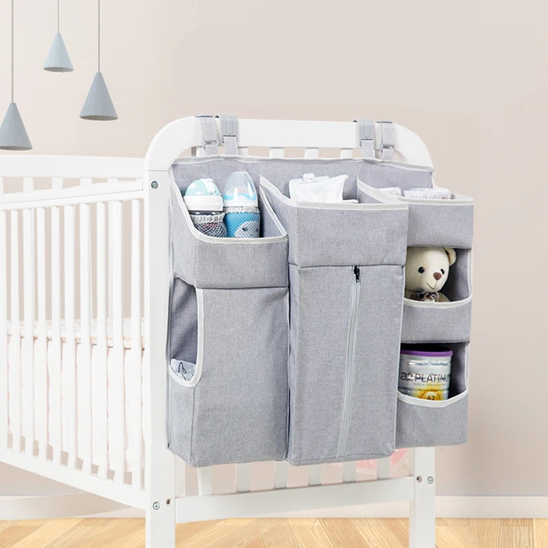 Baby Nursery Multi Funtion Storage Bag Large Baby Cot Bed Diaper Hanging Bag 