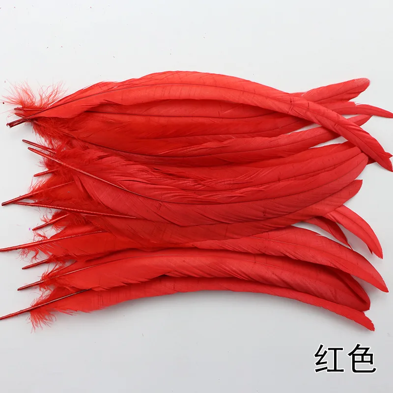 

100 шт. красные крашеные петушиные куриные хвосты, перьевые Шлейфы 25-30 см 10-12 дюймов, окрашенный «сделай сам» хвост петуха, аксессуары для одежды, ювелирные изделия для представлений