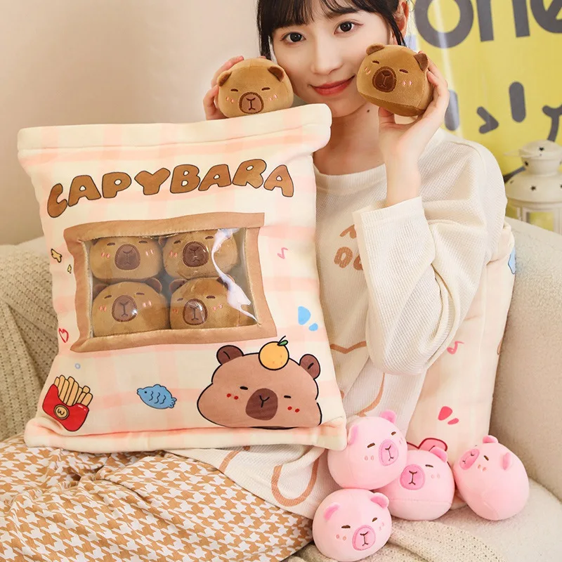 Cute Capybara Snack Pillow Pudding Plushie A Bag Of Animal Plush
