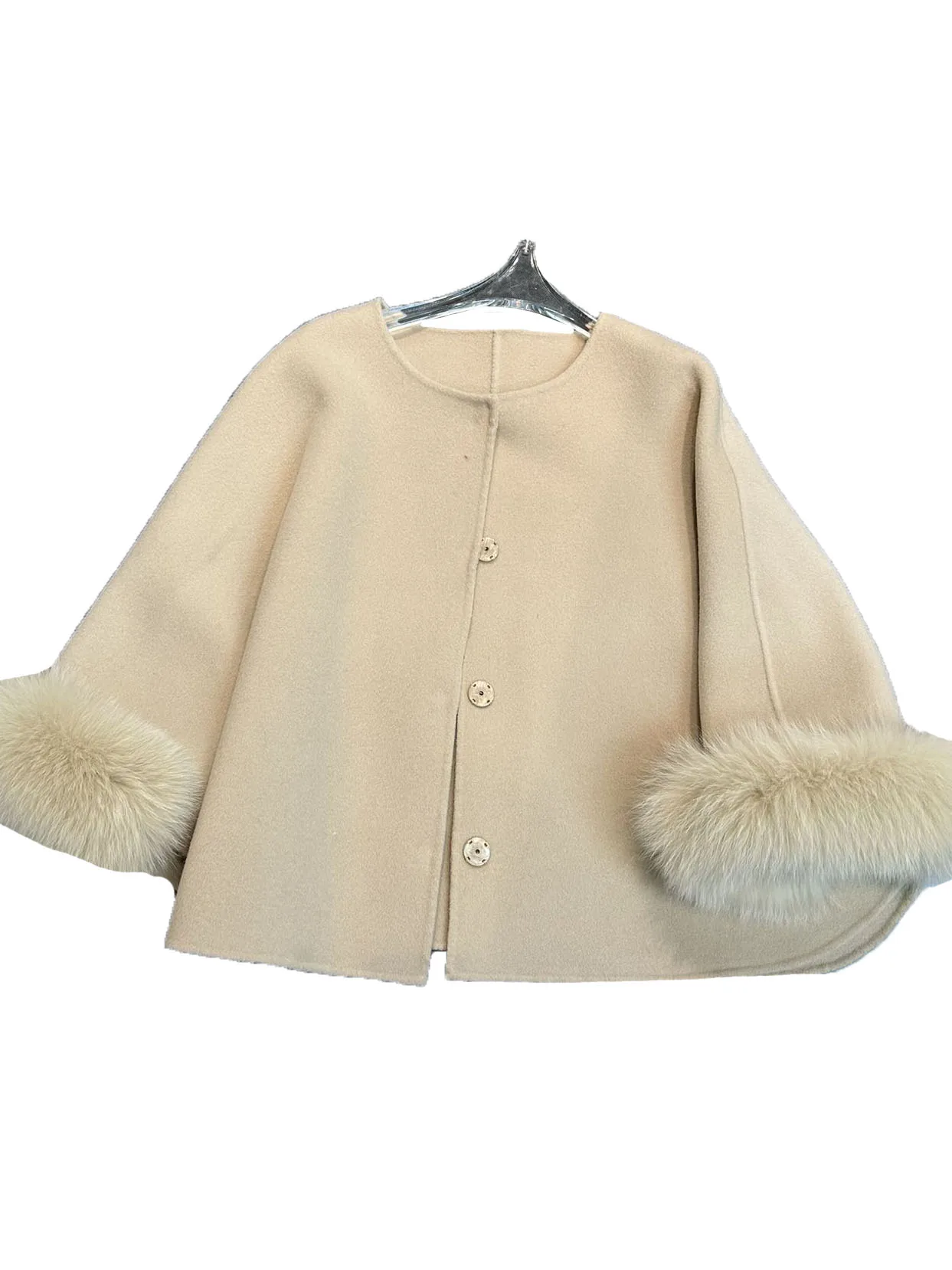 

Твидовая куртка с круглым вырезом, Короткая свободная однотонная однобортная теплая и удобная куртка, новинка зимы 2023