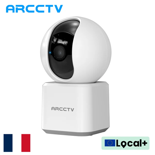 Caméra de surveillance WiFi ARCCTV 2K pour bébé, caméra de sécurité HD avec conversation bidirectionnelle, vision nocturne IR, caméra PT 360° °   Suivi automatique 1