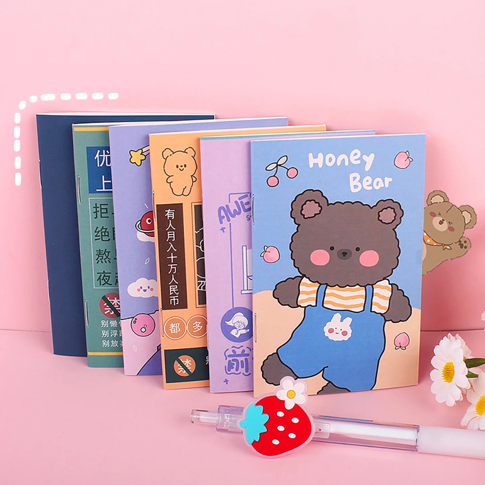 2Pcs Mini Notebook 16sheets Portable Pocket Notepad Daily Weekly Agenda Cute Planners Book Stationery Office School Supplies