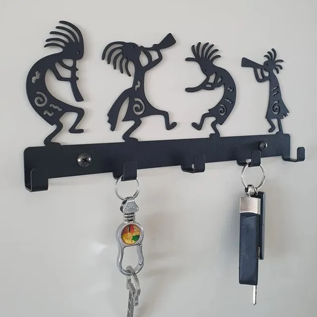 Szimfonikus Zenekar Kulcsfontosságú Tartó Vintage Black Metal Wall Key Hook Dekoráció Fogas A Bejárati Ajtó Konyhájához És Háztartás Porta Chaves - Image 4