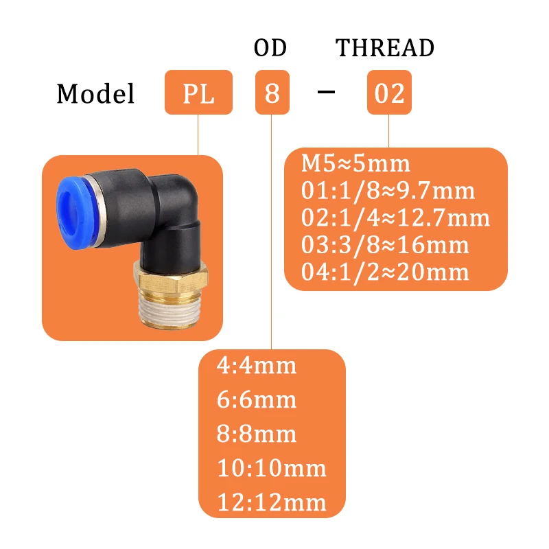 PL    Ŀ  PL4 6 8 10 12 mm-m5 1/4 3/8 1/2 1/8 BSP   ȣ, OD  Ǫ  Ʈ, 50 
