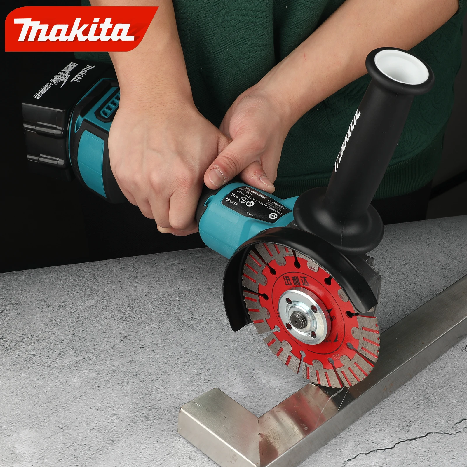 Makita Ga035g Rechargeable Angle Grinder Brushless Lithium Electric Hand Mill Handheld Angle Grinder