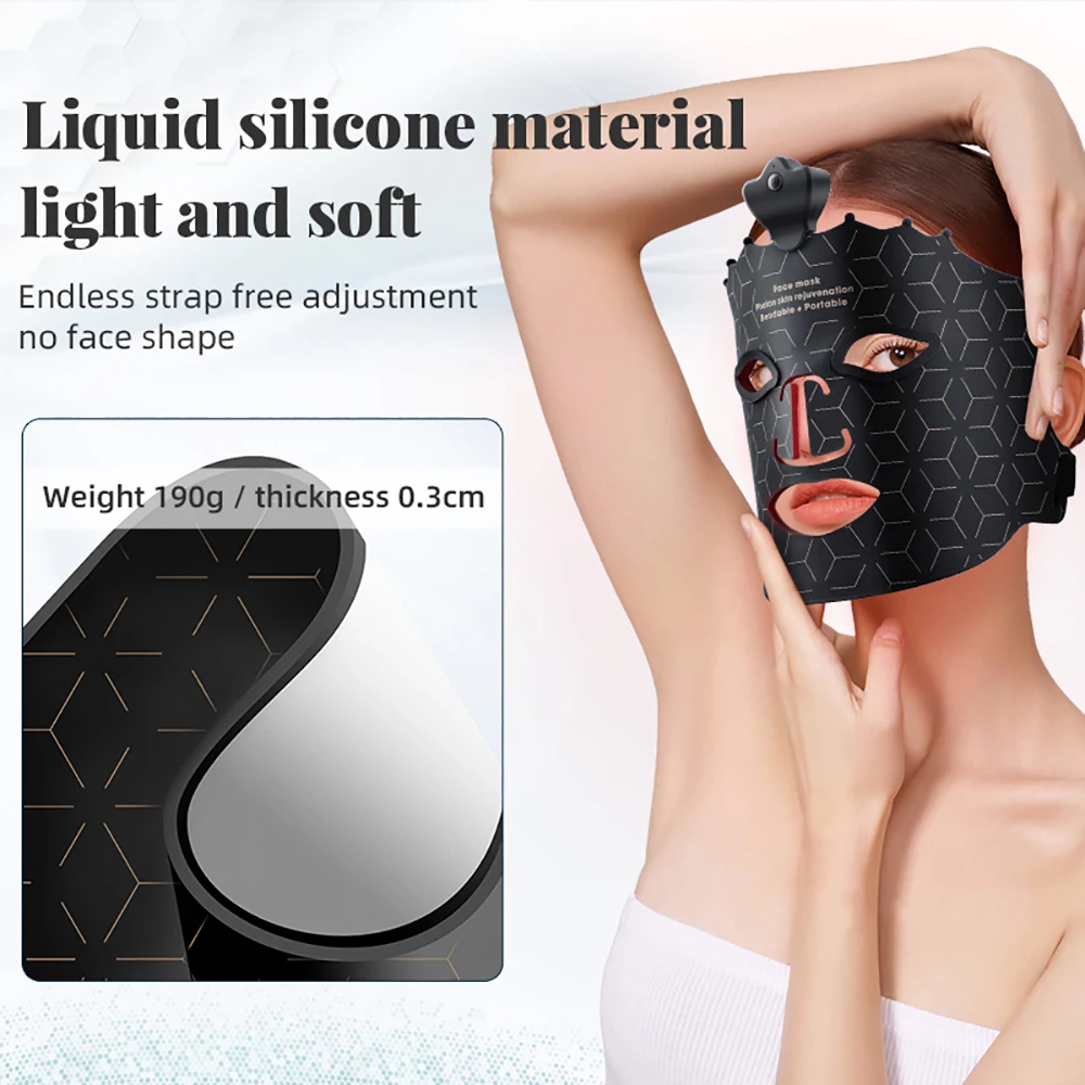 7 Colors LED Face Mask Silicone Therapy Photon Mask for Oil Control Whitening Brighten Skin Rejuvenation Anti Wrinkle Acne Pore
