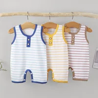 Summer Sleeveless Baby Rompers 0-2Y Striped Onesies for Newborn Baby Boy Infant Girl Striped Jumpsuit Baby Clothing 1