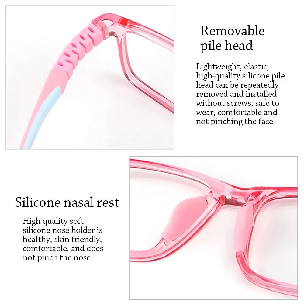 Kinder Jungen Mädchen Computer Augenschutz Ultraleichte Rahmenbrille Bequeme Brille Silikon – Detail 6