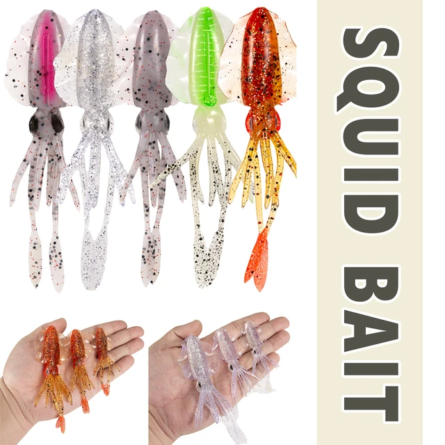 Soft Squid Fishing Trolling Lure 2g 7g 15g 20g 60g Luminous UV Squid Jig  For Sea