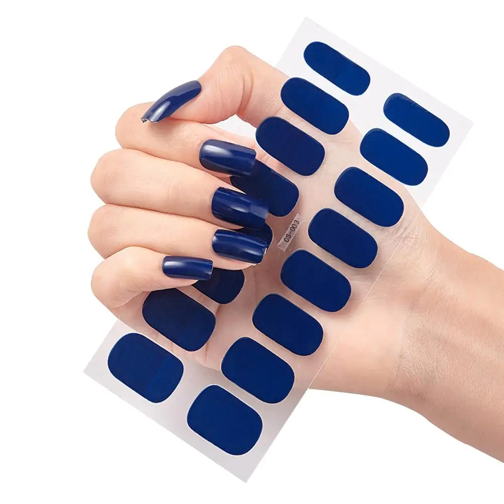 Semi Cured Gel Nail Sticker Pure Color UV LED Lamp Lasting Nail Self Manicure Decals Covered Adhesive Long Waterproof Full R0B8 4