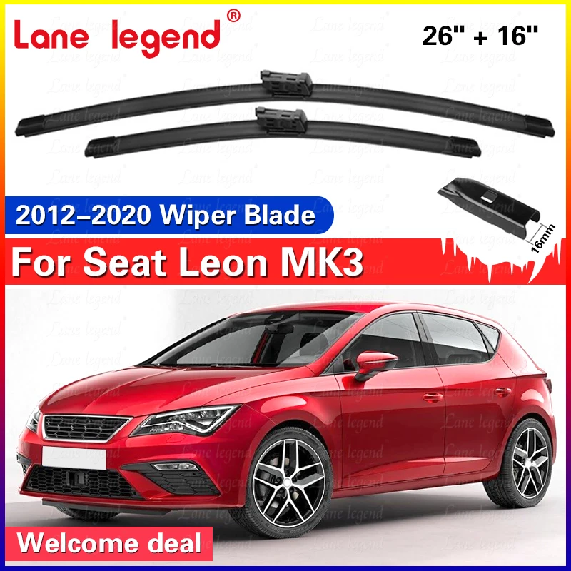Pair/Set Front Windscreen Windshield Wiper Blades Set For Seat Leon MK3 5F 5F8 2012 2013 2014 2015 2016 2017 2018 2019 2020