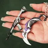 Valorant Keychains Reaver Vandal Karambit Knife Metal M4 Game Peripheral Samurai Sword Weapon Model Keychain Pendant  Gifts Toys 1