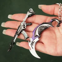 Valorant Keychains Reaver Vandal Karambit Knife Metal M4 Game Peripheral Samurai Sword Weapon Model Keychain Pendant  Gifts Toys 1
