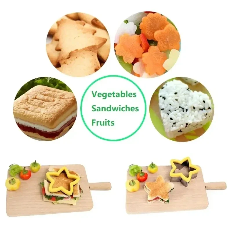 Hot Animal Dinosaur Star Heart Shape Stainless Steel Bread Mould Metal Cookie Cutters Mold Baking Sandwich Cutter Set for Kids