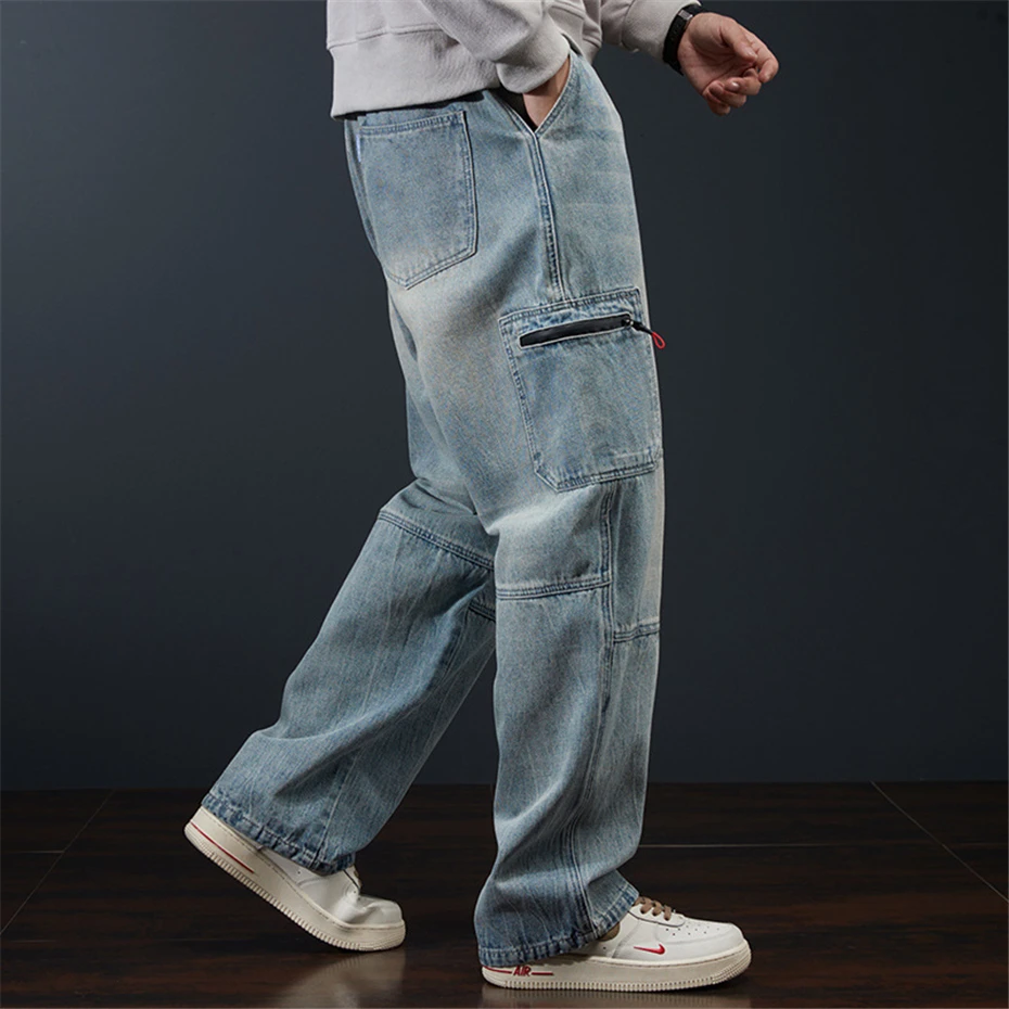 42 44 Plus Size Jeans Men Denim Pants Baggy Jeans Pants