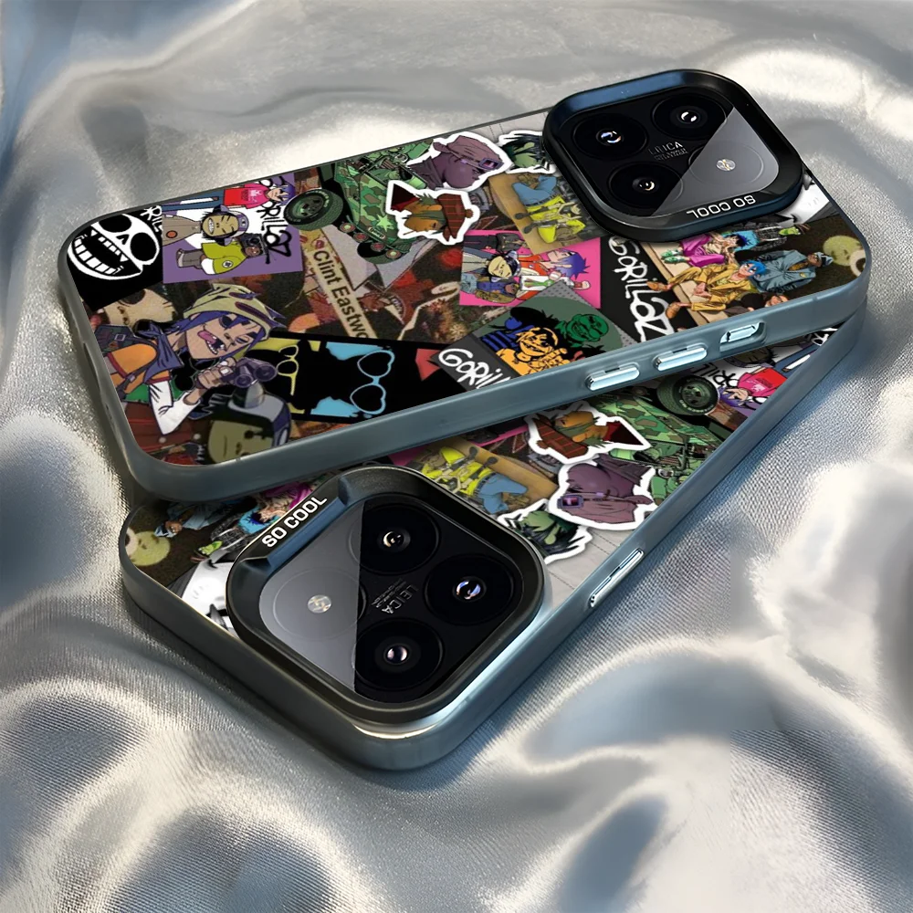 Epc G-Gorillaz Rock Band Cartoon Phone Case IMD Phone Case For IPhone 16 15 14 13 12 11 Pro Max Plus Color Silver Cover 2