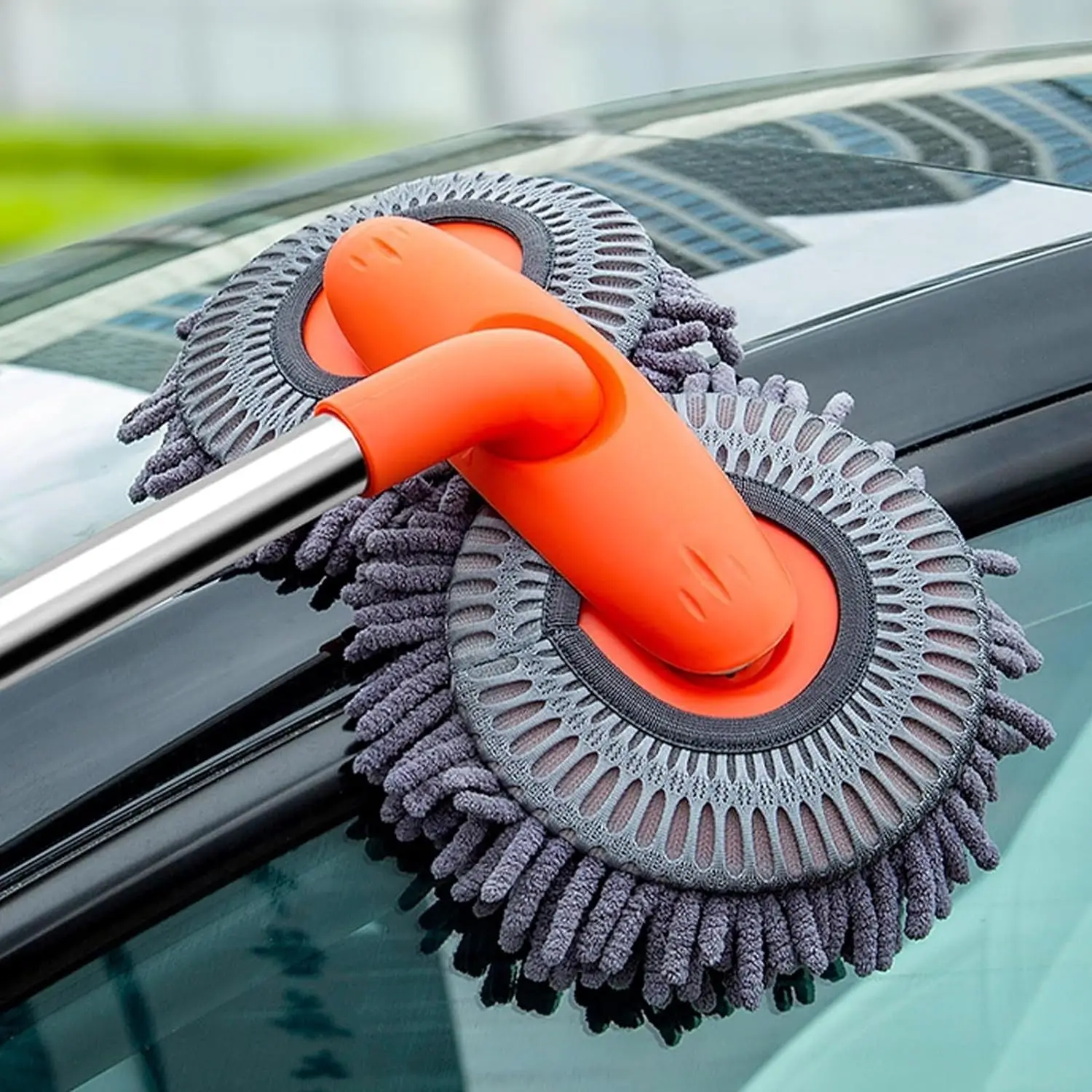 cepillo de limpieza de carro, cepillo de lavado de coches, fregona telescópica de mango largo, cepillo de limpieza de parabrisas de coche, súper absorción de agua ajustable » cepillo de limpieza de carro
