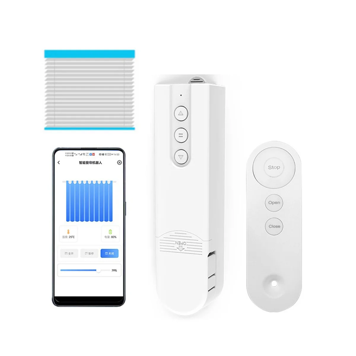 

Tuya Smart Blind Motor+Solar Panel Bluetooth Automatic Electric Roller Shutter Shadows Lifting Curtain Driver