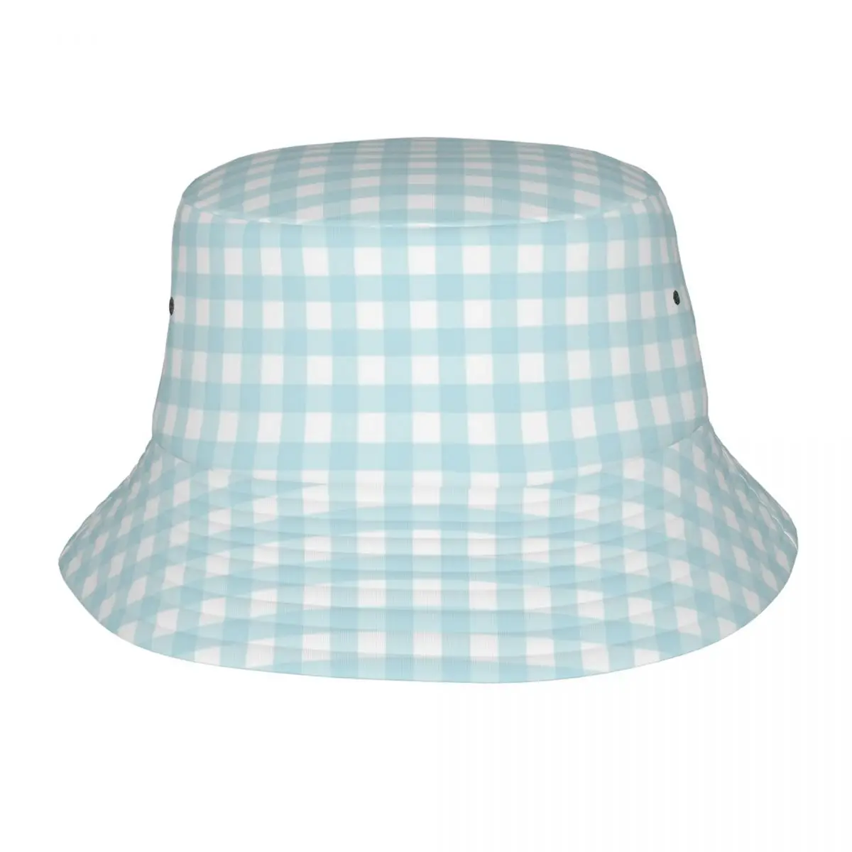 

2023 Men Women Summer Check Plaid Blue And White Bucket Hat Bob Fisherman hat Outdoor Travel Sun Visor Fashion Panama