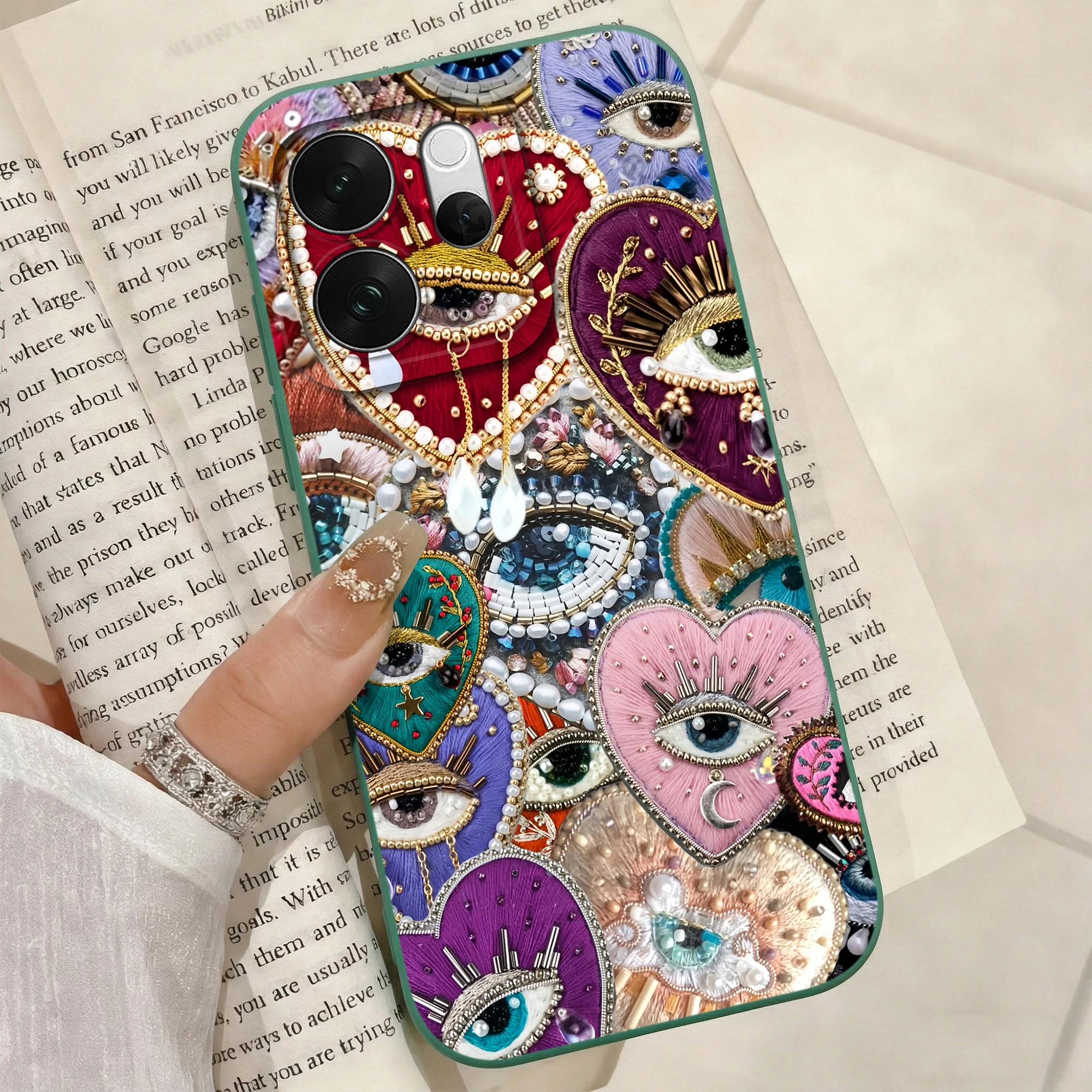 Colorful Heart Lens Protection Anti-Drop Liquid Silicone Phone Case