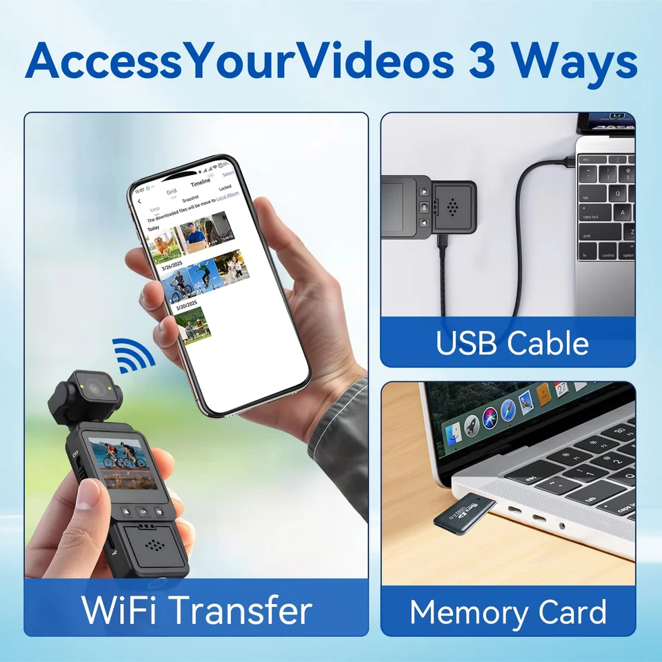 Actie 1080P WiFi-zakcamera met invullicht, mini-camcorder voor sport, POV-modus, ideaal voor reizen, vloggen en audio- en video-opnames._voghion.com