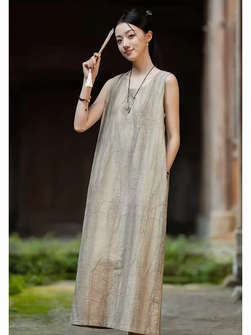 Dirty Wash Linen Sleeveless Dress Women Summer Loose Fit Midi Dresses - AliExpress 200000345 Dirty Wash Linen Sleeveless Dress Women Summer Loose Fit Midi Dresses - AliExpress 200000345
