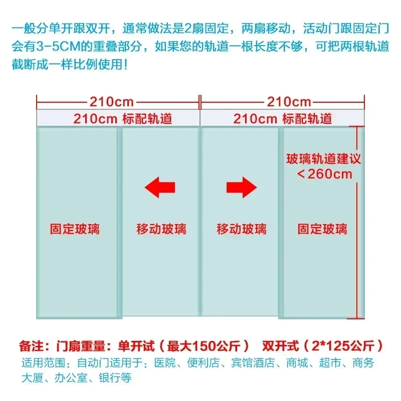 Complete set of unit access control system Track sliding door controller Electric glass door Translation