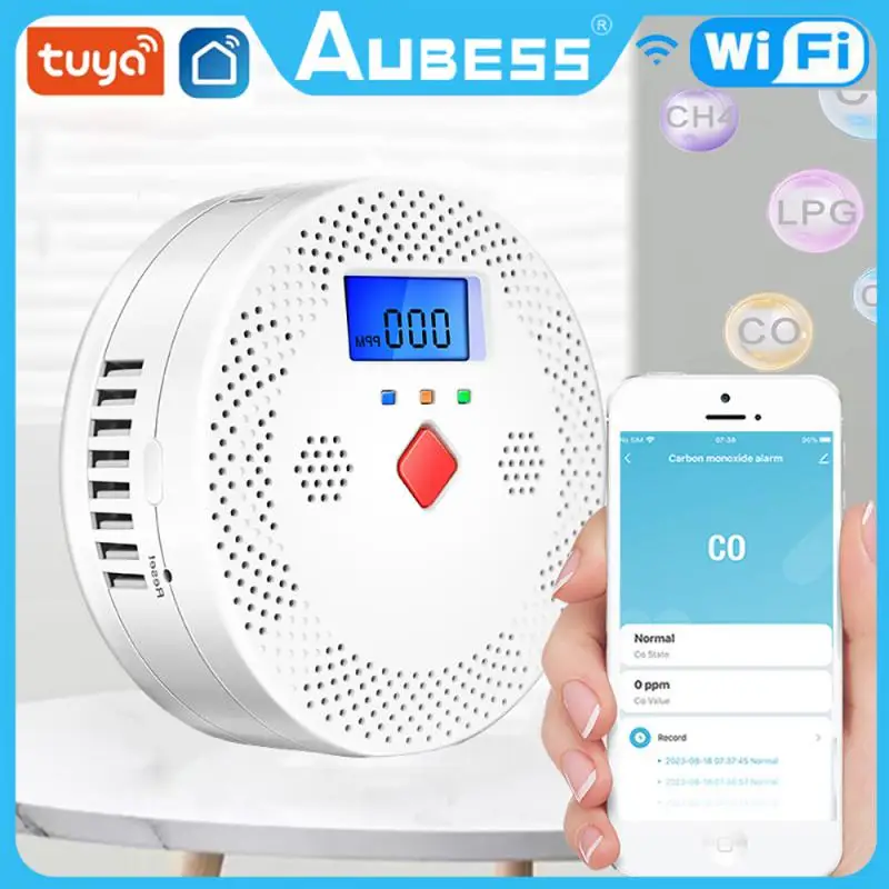 

AUBESS Tuya WiFi Smoke Alarm Fire Protection Smoke Detector Smokehouse Combination Fire Alarm Home Security System Firefighters