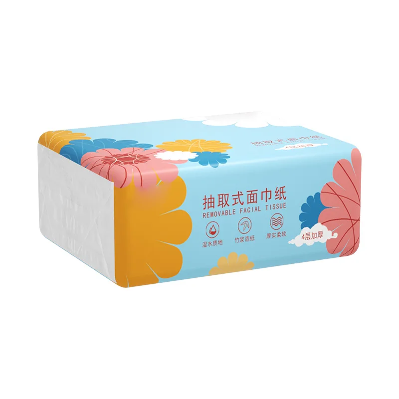 Virgin Bamboo Pulp Facial Tissues Eco-Friendly Recycled Paper Home Use Soft Facial Tissue Toilet Paper Hotel Restaurant