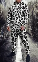 3D Leopard Print Men's Hoodie Pants 2-Piece Outfits Autumn/Winter Men's/Women's Hooded Sweatshirt Sets Oversized Tracksuit Suits 2