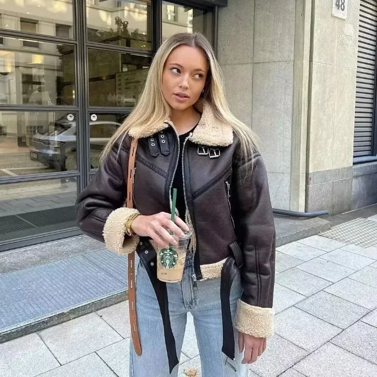 Faux leather jacket styling