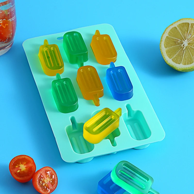 9 Hole Stripes Silicone Ice Cream Mold Ice Cube Tray Chocolate Popsicle