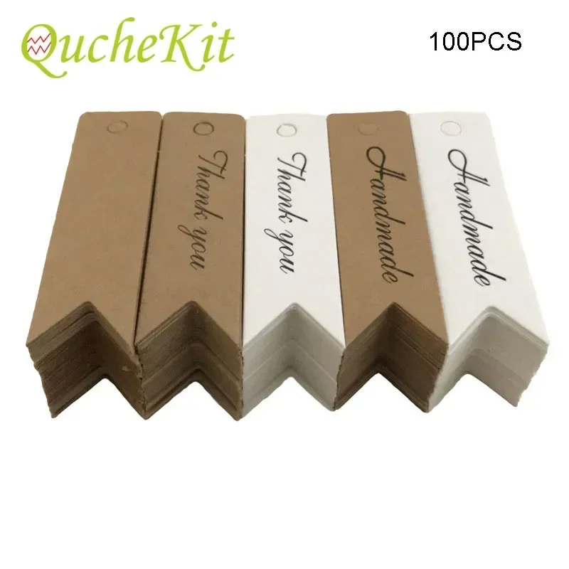 Kraft Paper Thank You Gift Tags - Set of 100, Perfect for Weddings, Parties, and Handmade Presents