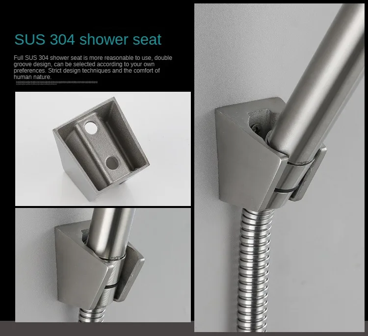 Premium High Pressure Rainfall Shower Combo with Stainless Steel Hose Rain Shower Head and Hand Held Shower Set 3pcs Set 5