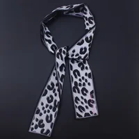 Europe And The United States Leopard Print New Silk Scarf Tied Bag Small Ribbon Scarf Small Scarf Ribbon Hair Band Small Scarf 3