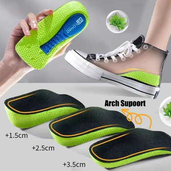 Solette Per Aumentare l'altezza in Memory Foam Per Uomo Donna Scarpe Piedi Piatti Supporto Per Arco Solette Ortopediche Scarpe Da Ginnastica Sollevamento Del Tallone Cuscinetti Per Scarpe 1