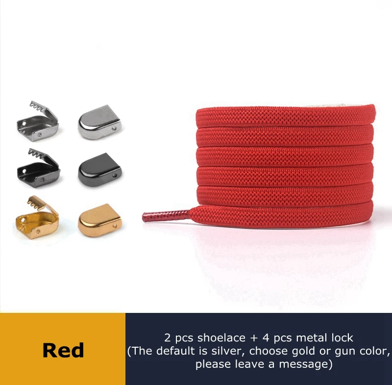 Elastic No-Tie Flat Shoelaces with Metal Lock – 24 Vibrant Colors