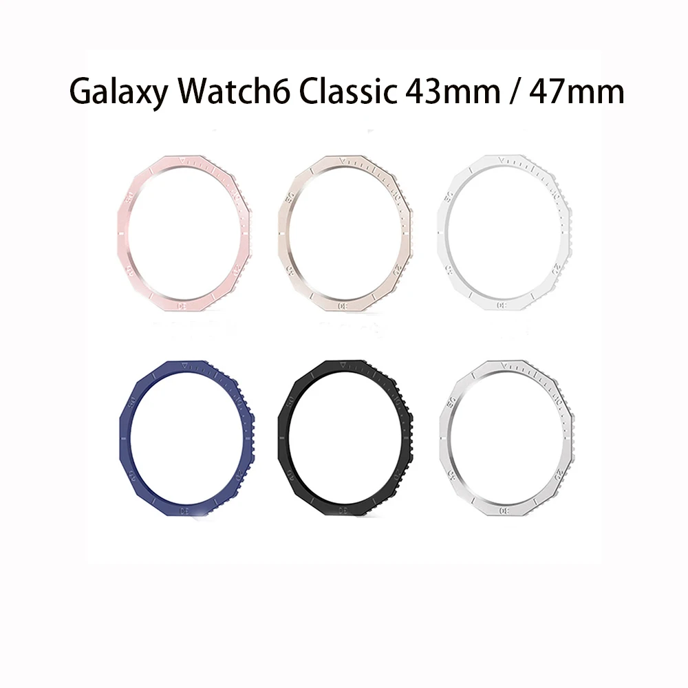 Per Samsung Galaxy Watch 6 Classic R950 R960 Smartwatch Watch6 Classic Pc Bezel Cover Custodia Adesiva Anello Paraurti Girevole