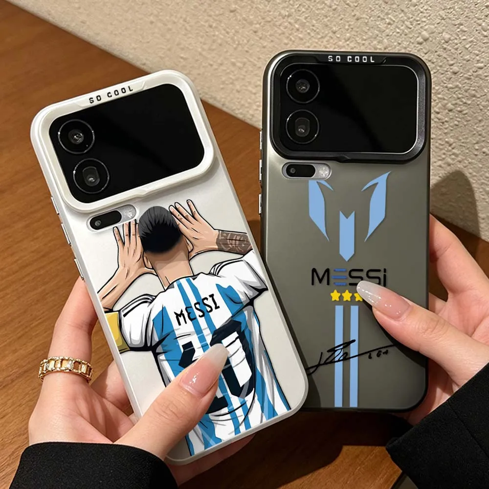 Colorful Silver Football Design Phone Case Featuring M-Messi Design