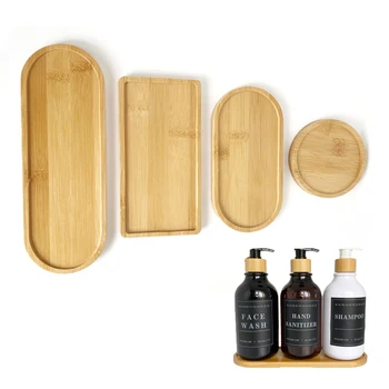 Doccia Shampoo Contenitore Vassoi portaoggetti Lavaggio del corpo Dispenser di cosmetici Supporto Vassoio in legno di bambù Portapentola da cucina per bagno 1
