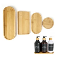 Shower Shampoo Container Storage Trays Body Wash Cosmetics Dispenser Holder Stand Bamboo Wood Tray Bathroom Kitchen Pot Holder 1