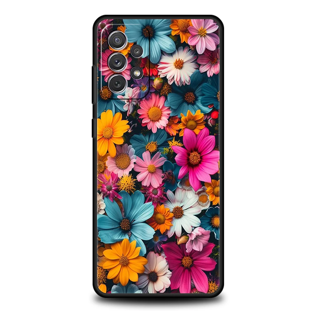 Vibrant Floral Silicone Phone Case Cover