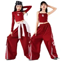 Filles K-pop haut court Joggers Cargo pantalon enfants Hip Hop Streetwear fille groupe vêtements ensembles enfants rue danse Jazz Costumes 1