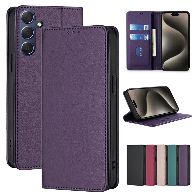 Elegant PU Leather Wallet Case with Magnetic Closure - Protective Flip Cover
