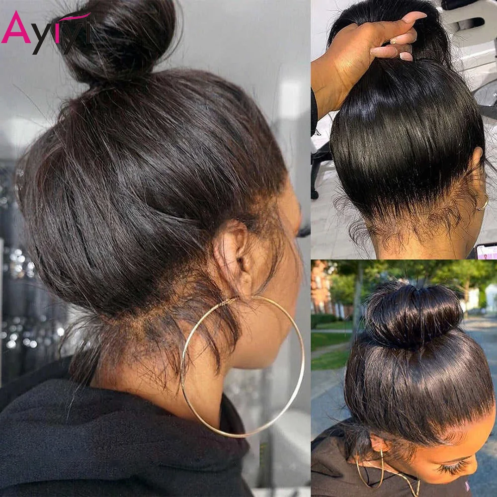 

360 Full Lace Frontal Wig Glueless Straight 13x4 Transparent Lace Front Human Hair Wigs For Women Pre Plucked Lace Closure Wigs