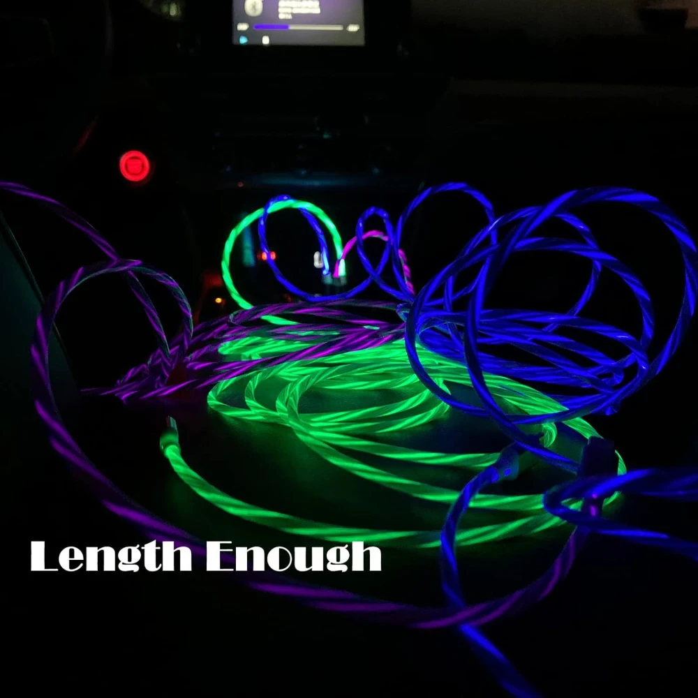 LED Light-Up USB Charging Cable - High-Speed 2.4A Charger Cord
