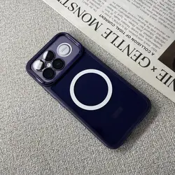 Transparent Magnetic Phone Case with Built - in HD Lens Protection and Cushioning for Poco F8 ultra (PURPLE)