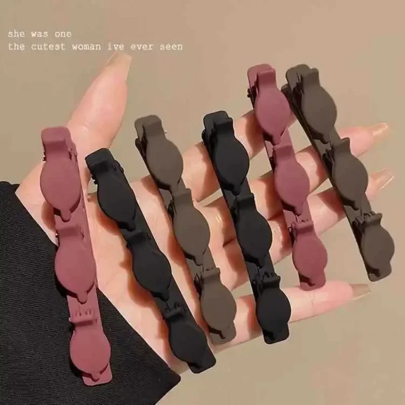 Princess Style Double Layer Hair Comb Women's Side Parting Fringe Hair Clip Pure Color Lazy Girl Two Tone Hair Accessories